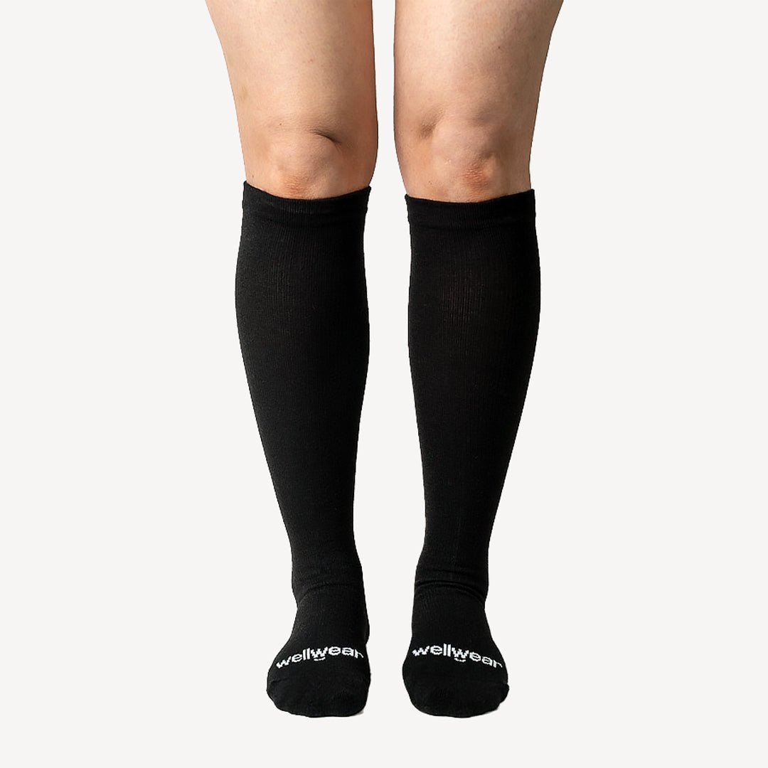 Merino Wool Blend Travel Compression Sock Bundle (4 Pack) - Wellwear Socks